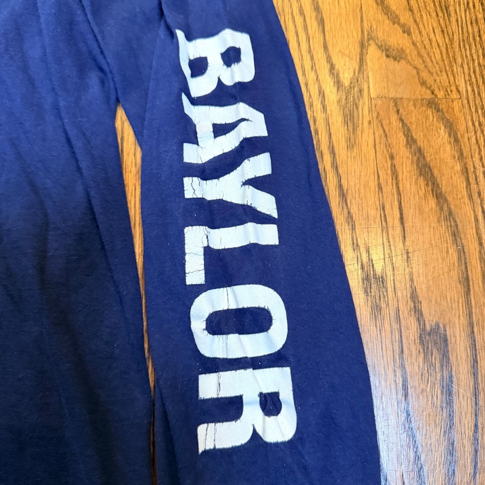 Nike Baylor Basketball Long Sleeve Tee Athletic Cut Size M Navy Blue‎ Graphic - Picture 3 of 8